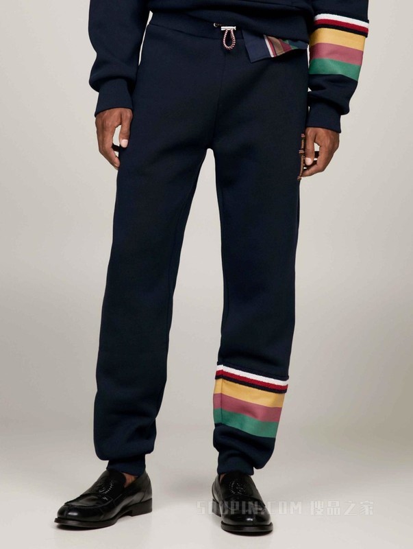 PENDLETON23秋冬男装拼色印花束脚抓绒宽松运动卫裤34033