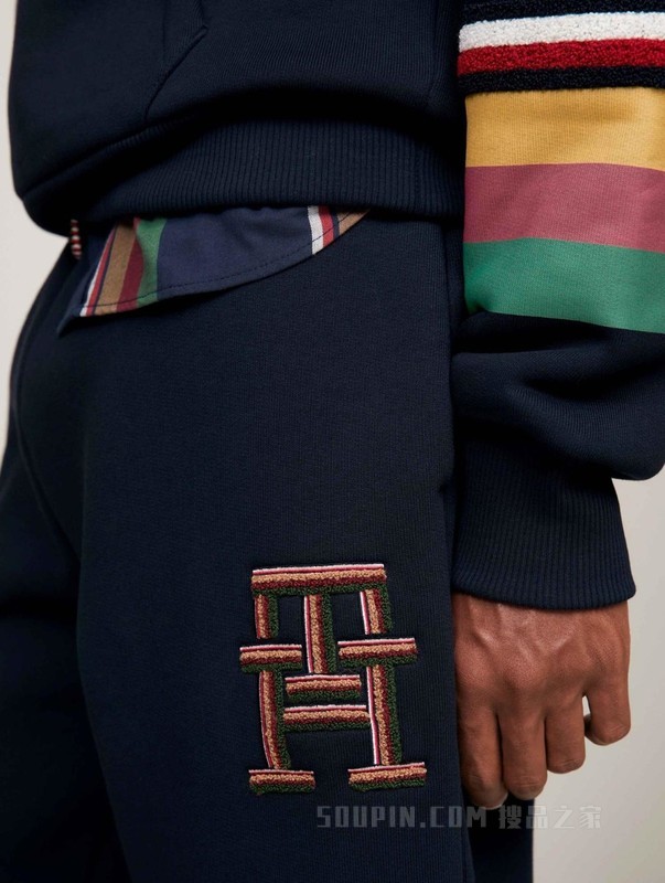 PENDLETON23秋冬男装拼色印花束脚抓绒宽松运动卫裤34033