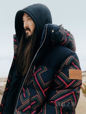 PENDLETON23新款秋冬男仿羊羔绒领拼接宽松铺棉外套34028