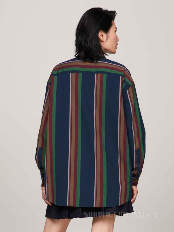 PENDLETON23新款秋冬女装纯棉复古拼色条纹宽松衬衫41543