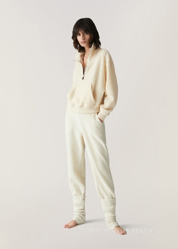Cocooning 女士套头卫衣 棉 , 绵羊毛, 羊绒