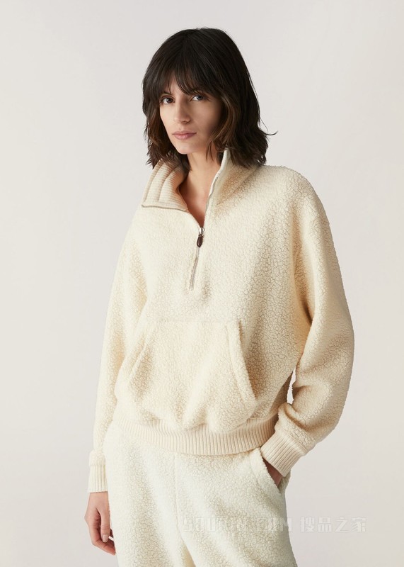 Cocooning 女士套头卫衣 棉 , 绵羊毛, 羊绒