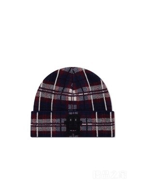 23新款秋冬男装含羊毛苏格兰格纹翻边舒适针织帽AM0AM11992