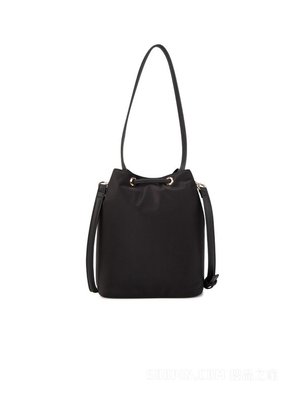 23新款秋冬女装金属字母可拆卸背带抽绳口手提水桶包15218