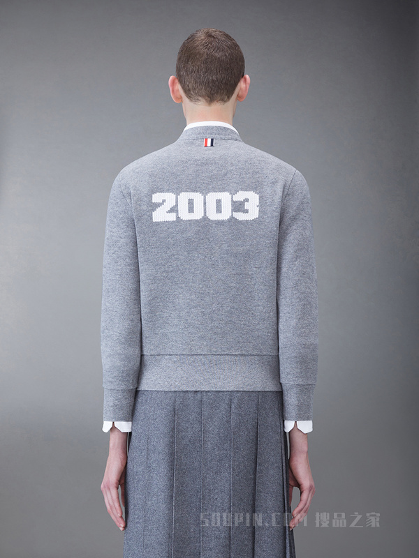 [20周年系列]男士羊绒珠地 2003 V 领开衫