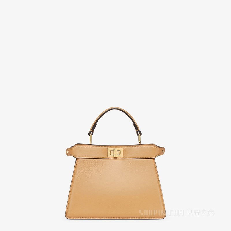 Peekaboo ISeeU Petite手袋 米色带夹层纳帕革手袋