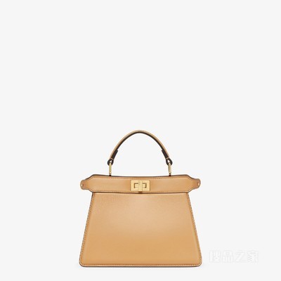 Peekaboo ISeeU Petite手袋 米色带夹层纳帕革手袋