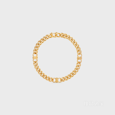 TRIOMPHE SMALL GOURMETTE金色饰面黄铜手链 金色-35OR