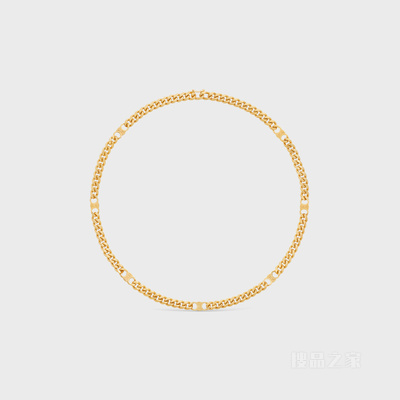 TRIOMPHE SMALL GOURMETTE金色饰面黄铜项链 金色-35OR