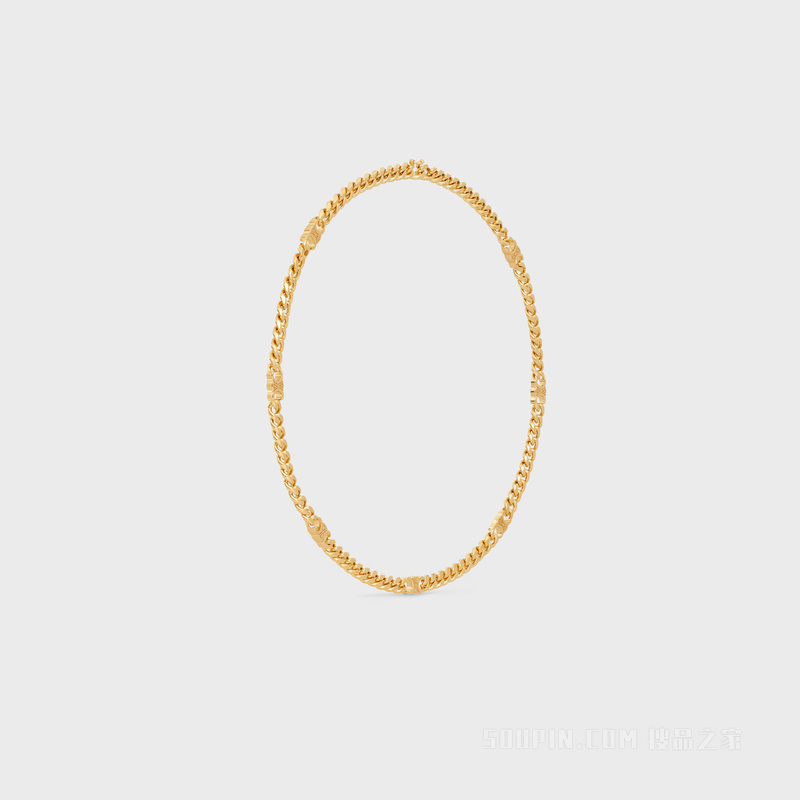 TRIOMPHE SMALL GOURMETTE金色饰面黄铜项链 金色-35OR