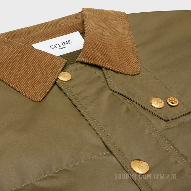 ジャケット CELINE | HUNTING JACKET IN LIGHTWEIGHT NYLON 2W798708N.17MC Celine Women Quilted Hunting Jacket in Lightweight Nylon