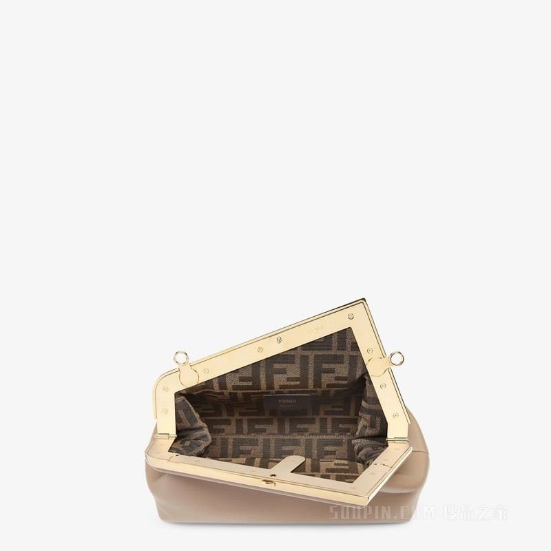 Fendi First小号手袋 鸽子灰皮质手袋