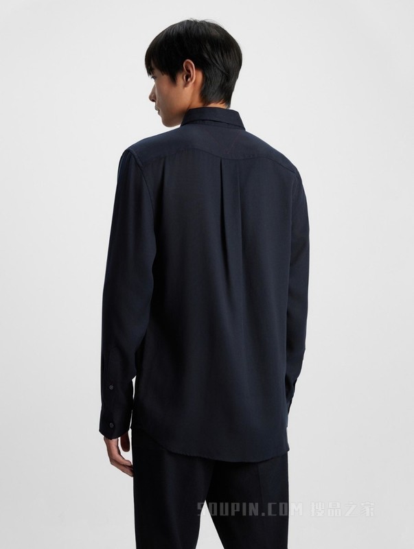 COLLECTION23新款秋冬男休闲职场莱赛尔宽松长袖衬衫32459