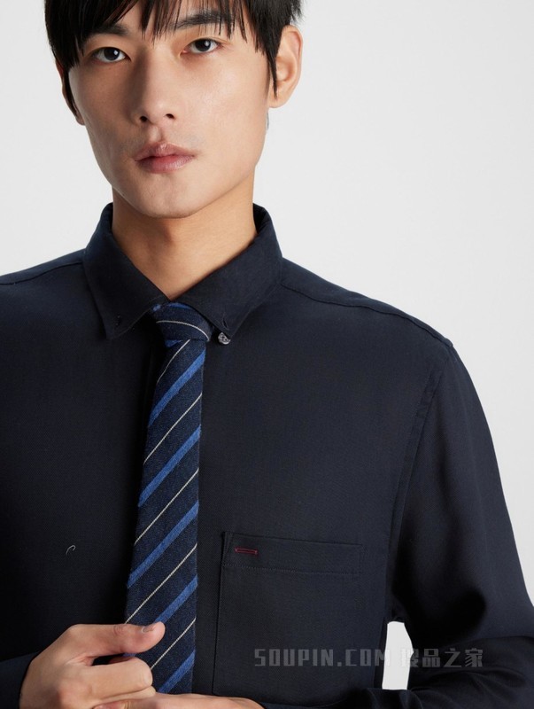 COLLECTION23新款秋冬男休闲职场莱赛尔宽松长袖衬衫32459