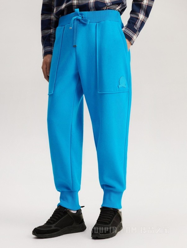 COLLECTION23新款秋冬男装简约徽章束脚合身针织卫裤32433