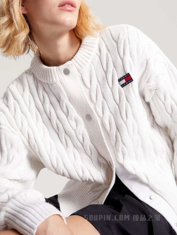 23新款秋冬女装美式复古甜美粗针织绞花宽松针织开衫16529