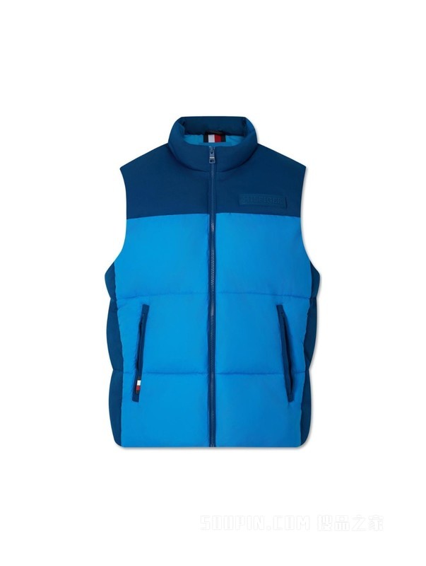 23新款秋冬男装拼接撞色立领合身版铺棉轻便马甲背心32769