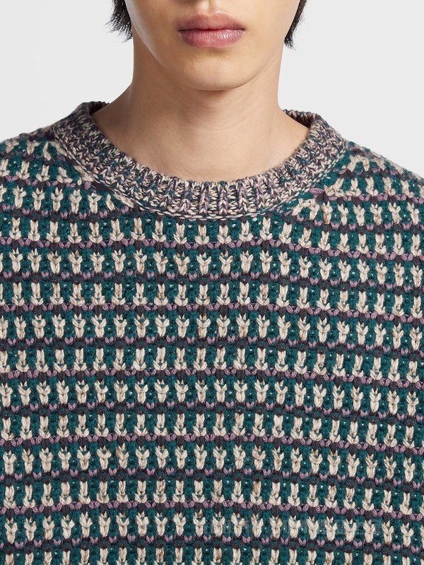 深绿色 Oasi Cashmere 圆领毛衣