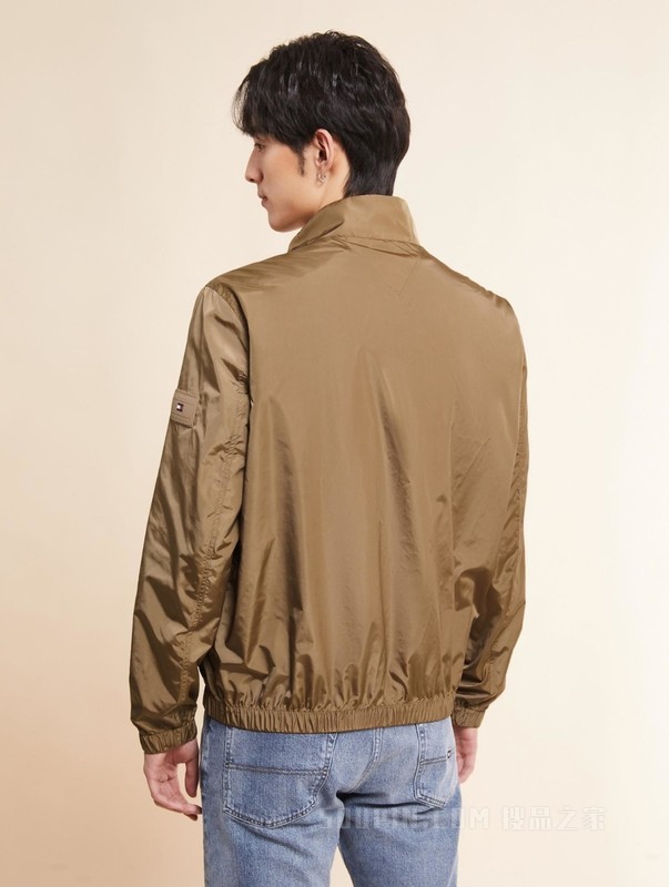 23秋冬男装经典撞色门襟拉链立领宽松单夹克外套MW0MW30244