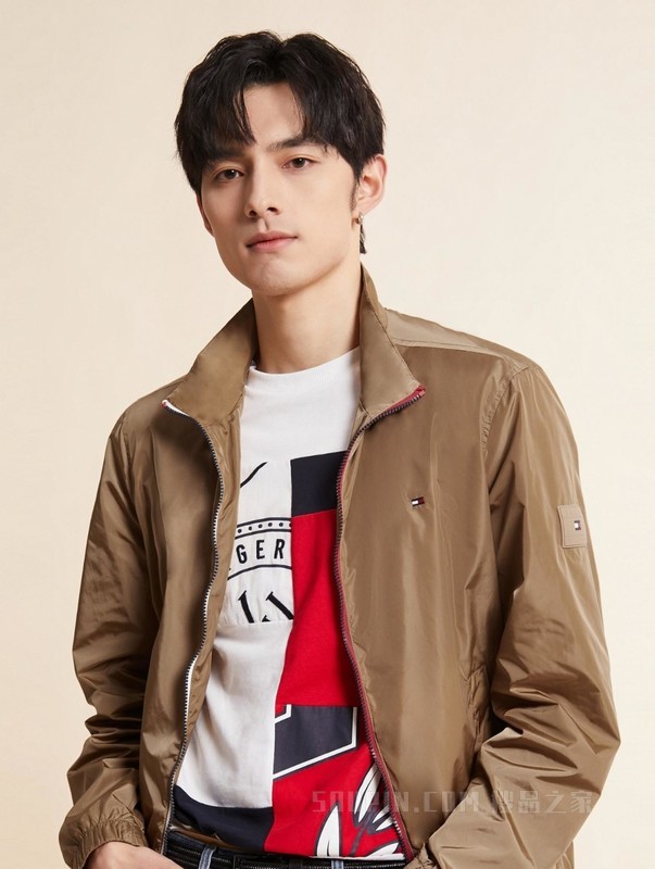 23秋冬男装经典撞色门襟拉链立领宽松单夹克外套MW0MW30244