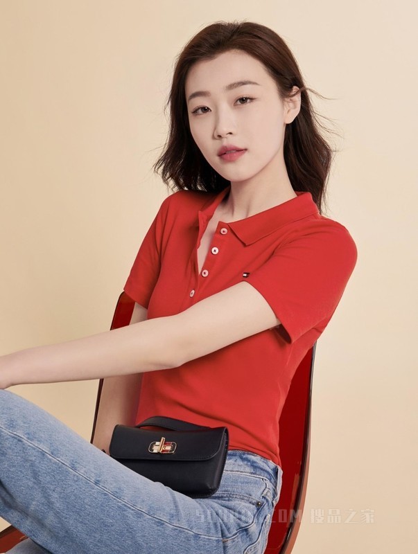 23女装珠地棉简约小绣标五粒扣修身短袖POLO衫WW0WW37823