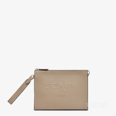 FENDI Roma手拿包 米色皮革手拿包