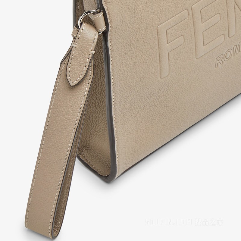 FENDI Roma手拿包 米色皮革手拿包