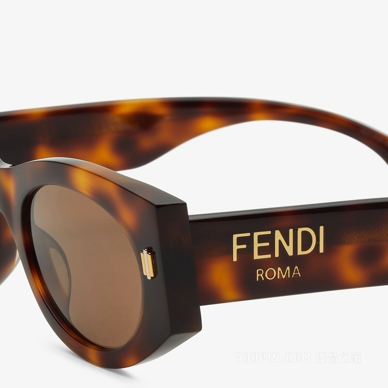 FENDI Roma 低横梁设计雪茄棕醋酸纤维太阳镜