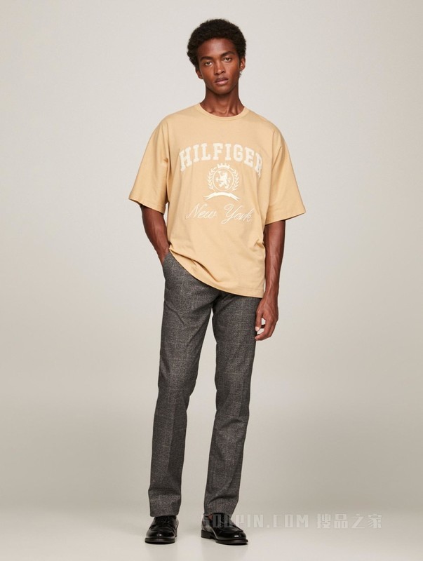 23新款秋冬男装商务通勤格纹直筒版西装裤休闲裤MW0MW32558