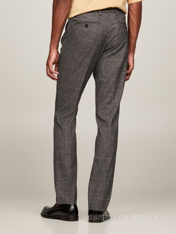 23新款秋冬男装商务通勤格纹直筒版西装裤休闲裤MW0MW32558