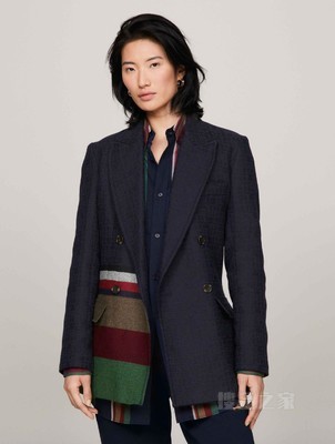 PENDLETON23秋冬男装含羊毛拼色双排扣合身西装外套34024