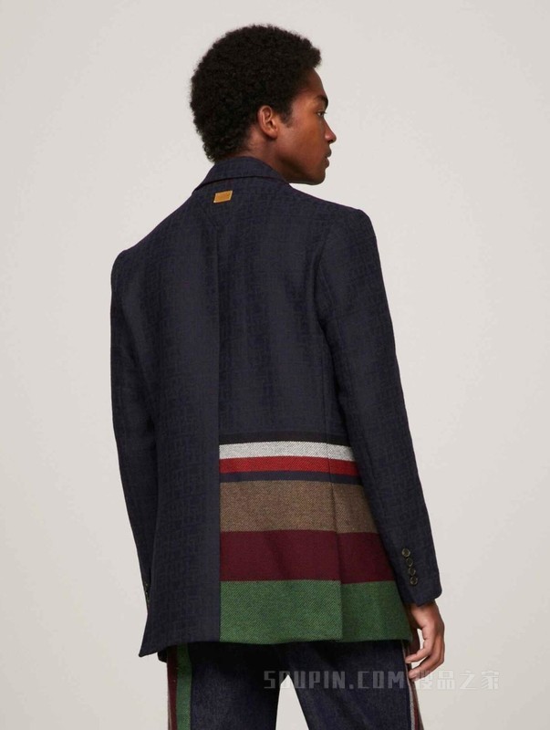 PENDLETON23秋冬男装含羊毛拼色双排扣合身西装外套34024