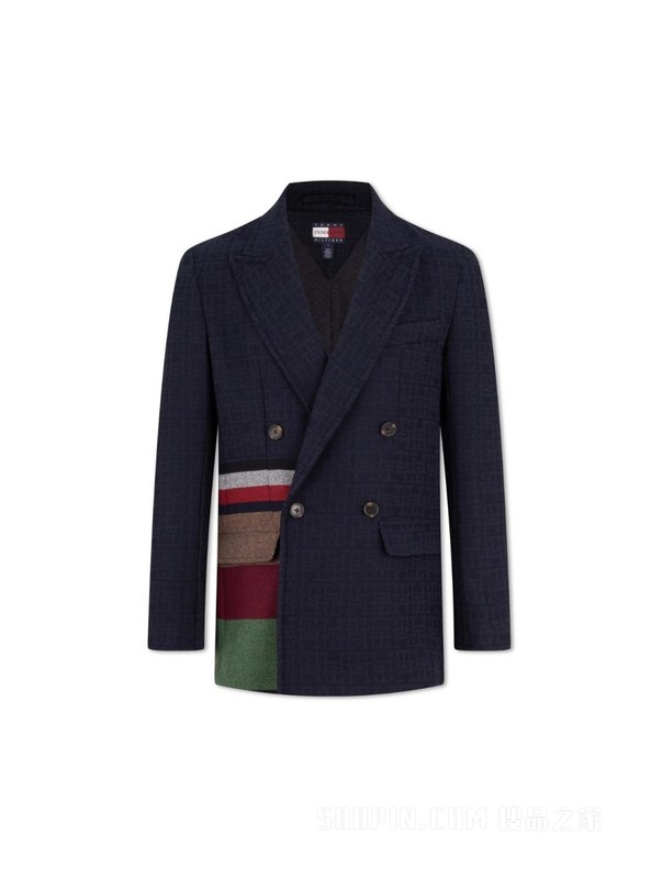 PENDLETON23秋冬男装含羊毛拼色双排扣合身西装外套34024