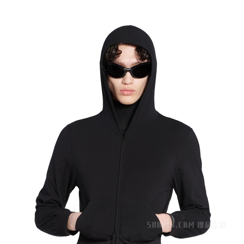 HOODIE合身拉链连帽卫衣