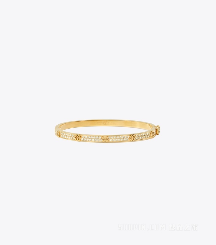 Miller 饰钉铰接手镯 银/水晶