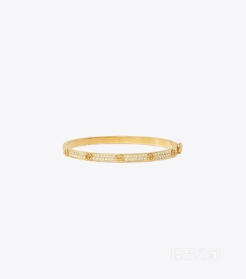 Miller 饰钉铰接手镯 银/水晶