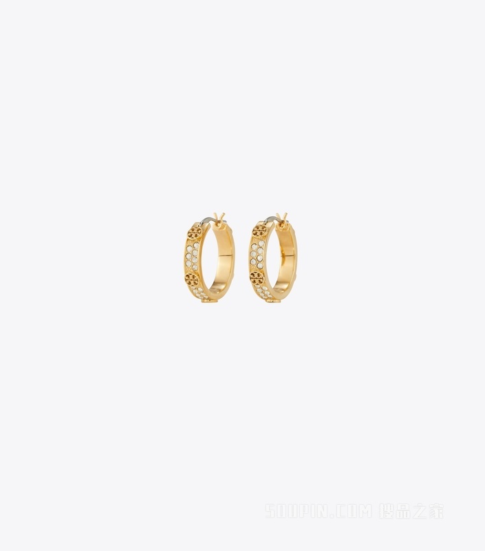 Miller 小号密镶耳环 Tory金/玻璃