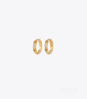 Miller 小号密镶耳环 Tory金/玻璃