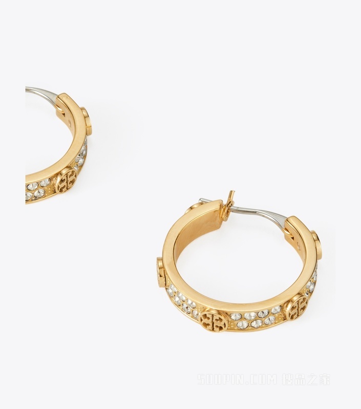 Miller 小号密镶耳环 Tory金/玻璃