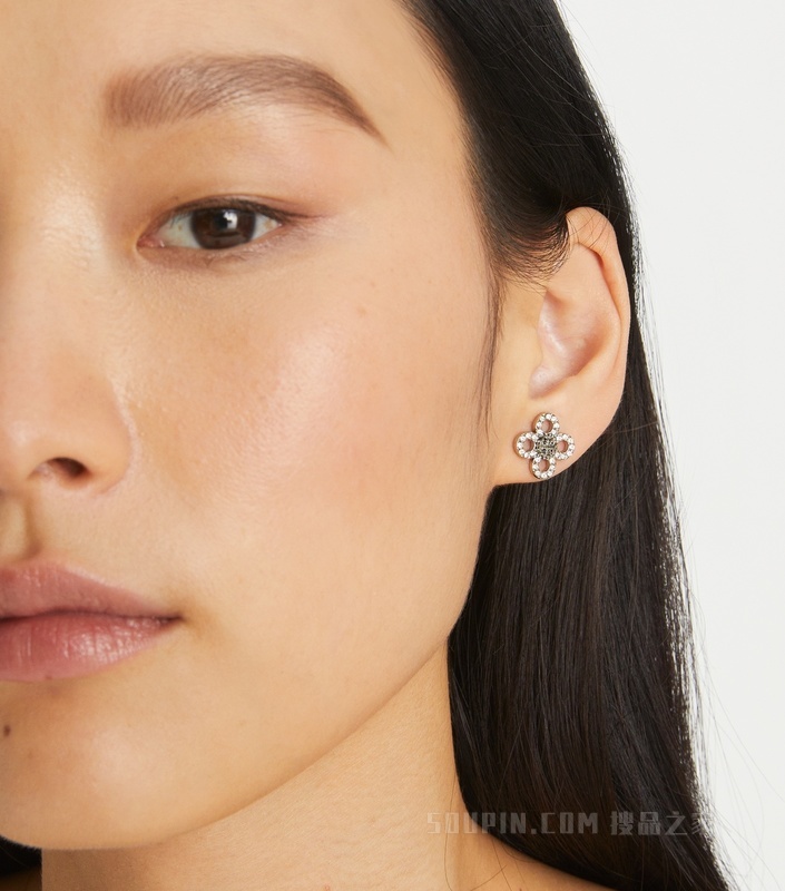 Kira 小型四叶草耳钉 Tory金/水晶