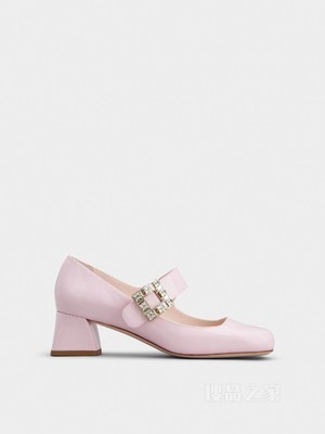 Très Vivier 钻扣高跟鞋 粉色