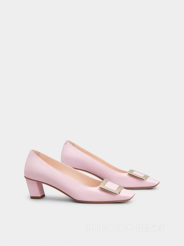 Belle Vivier金属扣单鞋 粉色