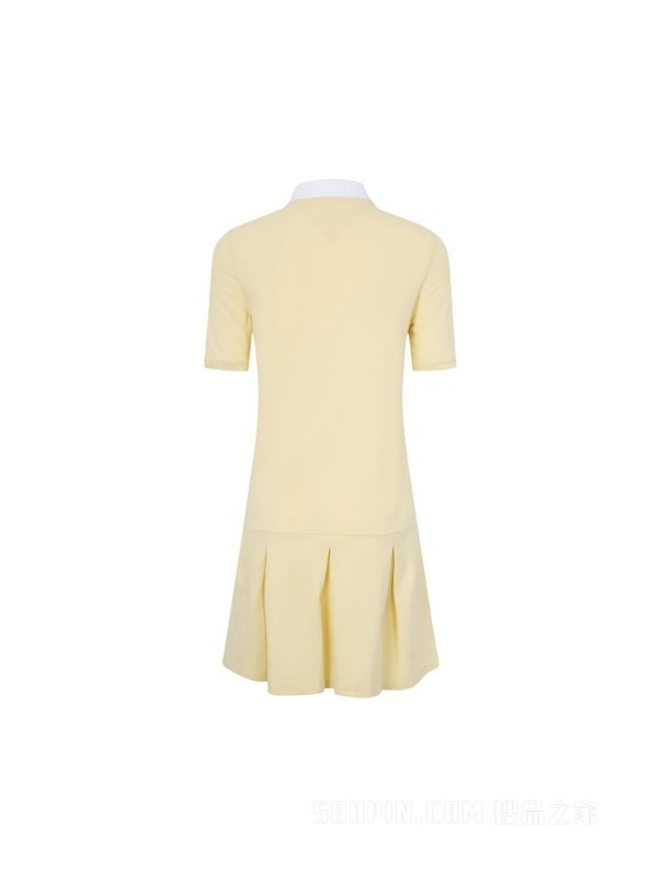 23女装复古小绣标拉链半襟翻领带褶网球服连衣裙DW0DW15565