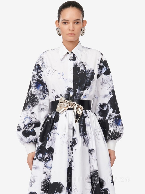 撞色茧型衬衫