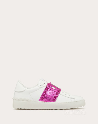 ROCKSTUD UNTITLED铆钉金属质感饰带小牛皮运动鞋