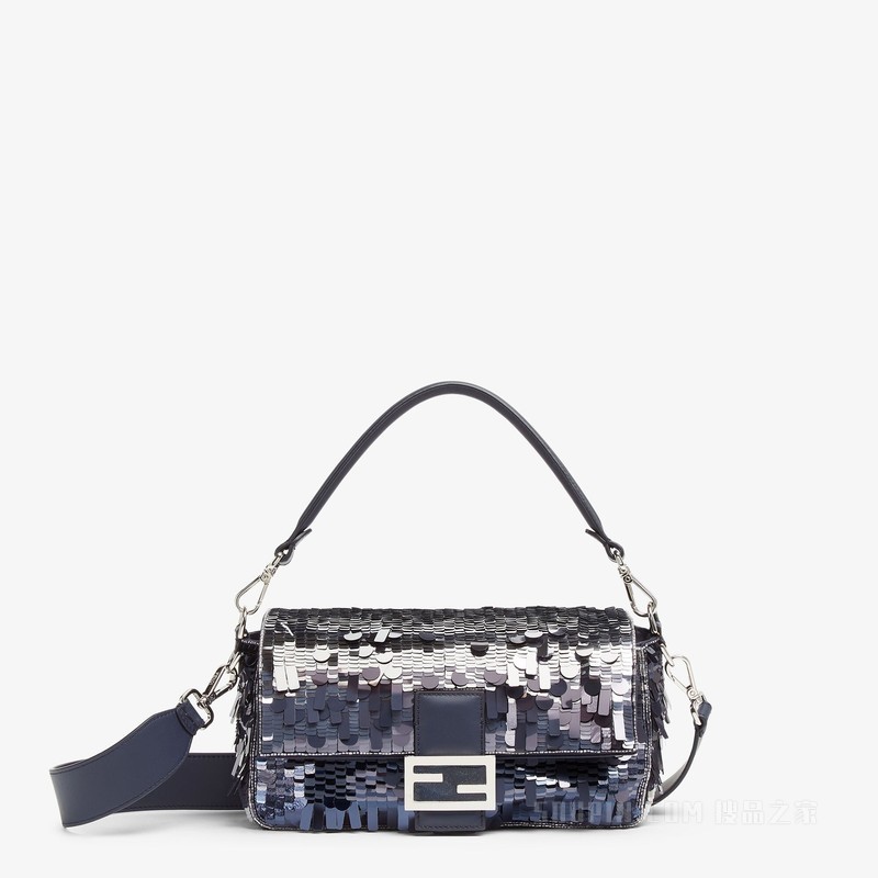 BAGUETTE手袋 渐变蓝亮片皮革手袋