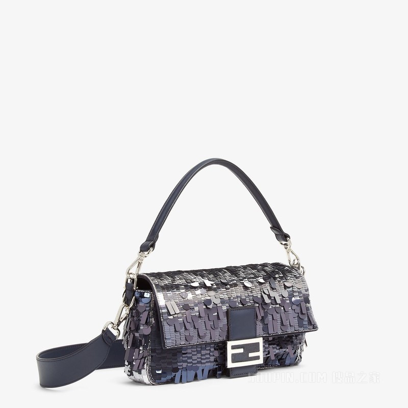 BAGUETTE手袋 渐变蓝亮片皮革手袋