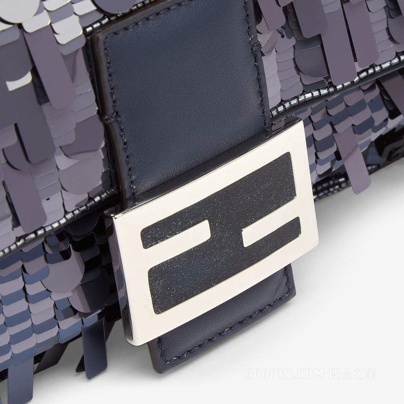 BAGUETTE手袋 渐变蓝亮片皮革手袋