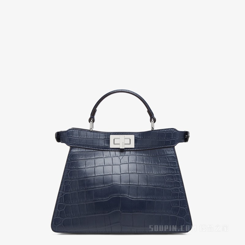 Peekaboo ISeeU小号手袋 午夜蓝鳄鱼皮手袋