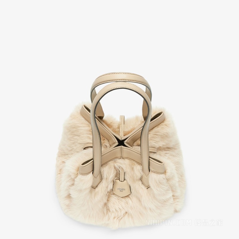 FENDI Origami中号手袋 百变米色羊皮手袋